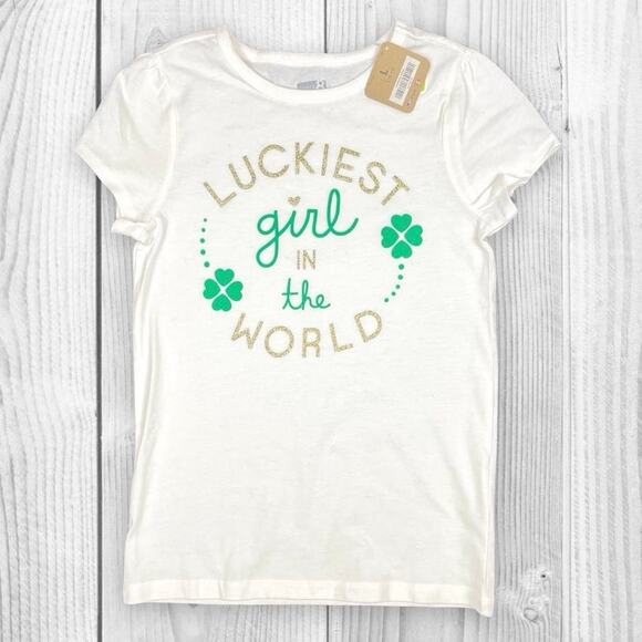 Crazy 8 Luckiest Girl Tee L 10-12 NWT Shamrock Y2K - Picture 1 of 6